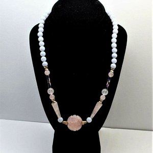Vintage Pink Quartz Necklace